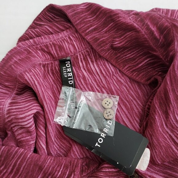 Torrid Fushia Pink Gauze Sleep Shirt/Dress Swim Cover Size 1X - Picture 4 of 6